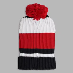 ELLE Girls White & Red Colourblocked Beanie-12