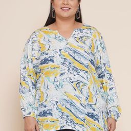 Kiaahvi by JOHN PRIDE Plus Size Print Top-image-98