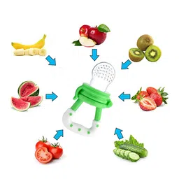 The Little Lookers Kids Green Solid Squeeze Food Grade Silicon Bottle Feeder & Fruit Pacifier-45