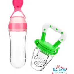 The Little Lookers Kids Pink Solid Squeeze Food Grade Silicon Bottle Feeder & Fruit Pacifier-image-58