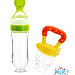 The Little Lookers kids Green Solid Squeeze Food Grade Silicon Bottle Feeder & Fruit Pacifier-42