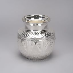 Sigaram Silver Toned Textured Asta Lakshmi Kalash image 1