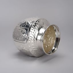 Sigaram Silver Toned Textured Asta Lakshmi Kalash image 3