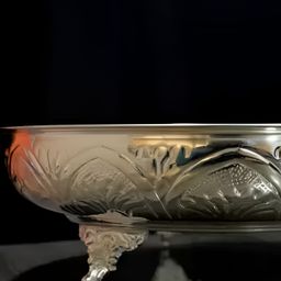 Sigaram Grey Textured German Silver Pooja Plate With Stand image 4