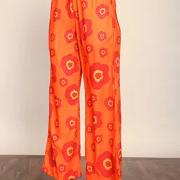 KAORI BY SHREYA AGARWAL Women Floral Printed Straight Fit Cotton Parallel Trousers-image-34