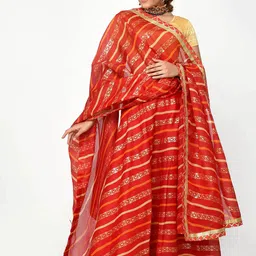 Silvermerc Designs Leheriya Printed Ready to Wear Lehenga & Unstitched Blouse With Dupatta-picture-24