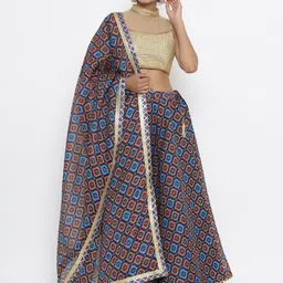 Silvermerc Designs Leheriya Printed Ready to Wear Lehenga & Unstitched Blouse With Dupatta image 5