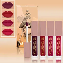 VOZO Set Of 4 Soft & Comfortable Matte Finish Liquid Lipsticks-102-104-105-204 image 1