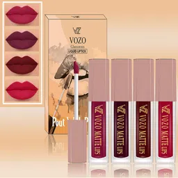 VOZO Set Of 4 Soft & Comfortable Matte Finish Liquid Lipsticks-101-102-103-204 image 1