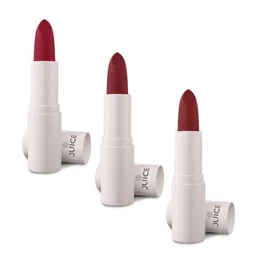 JUICE Set Of 3 Kiss Sensation Matte SPF15 Lipstick 4g Each - Red Rebel-Marooned-Captured-88