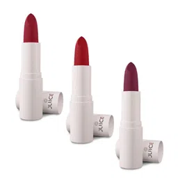 JUICE Kiss Sensation Set Of 3 Matte Lipstick-4g Each-Red Rebel-Red Addict-Festive Maroon-18