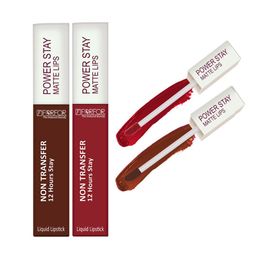 FORFOR Set Of 2 Power Stay Liquid Matte Lipsticks - Cocoa Brown 16 & Peppy Red 22-35