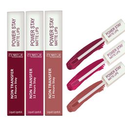 FORFOR Set of 3 Power Stay Non-Transfer & Waterproof Liquid Matte Lipstick - 5 ml each-82