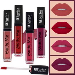 FORFOR Set of 4 Matte Me Ultra Smooth Transferproof Liquid Lip Cream - 5 ml each-26