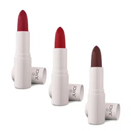 JUICE Set Of 3 Kiss Sensation Matte SPF15 Lipstick - Red Rebel-Red Addict-Marron Royale-79