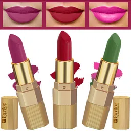 FORFOR Xpression Set Of 3 Stick Matte Lipsticks-Magenta 302-Red Velvet 303-Natural Pink 30-10
