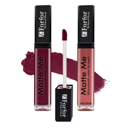 FORFOR Set Of 2 Matte Me Ultra Smooth Liquid Lipsticks - Ruby Red+Nude-13