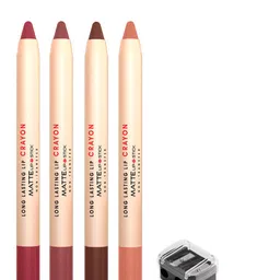 SHRYOAN Set Of 4 Non-Transfer Moisturizing Crayon Matte Lipstick -3.8g Each- Shade C-25