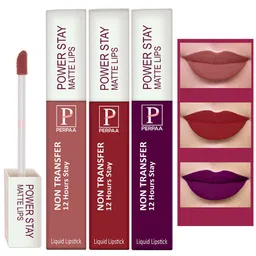 PERPAA Set of 3 Power Stay Non-Transfer Liquid Matte Lipstick 5ml - Shades 03 + 21 + 22-15