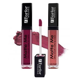 FORFOR Set Of 2 Matte Me Ultra Smooth Liquid Lipsticks - Maroon+Nude-33