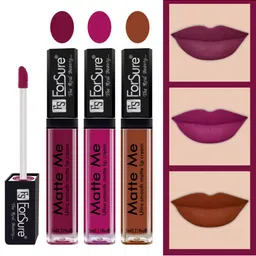 ForSure Set of 3 Matte Me Ultra Smooth Lip Cream 5ml Each-Royal Maroon,Magenta, Rust Brown-10