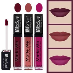 ForSure Set of 3 Matte Me Ultra Smooth Lip Cream 5 ml Each - Ruby Red ,Nude, Magenta-13