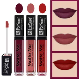 ForSure Set of 3 Matte Me Ultra Smooth Lip Cream 5 ml Each - Ruby Red, Nude, Matte Red-14