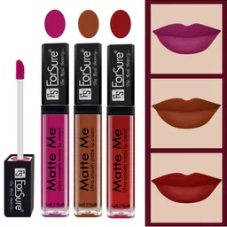 ForSure Set of 3 Matte Me Ultra Smooth Lip Cream 5ml Each - Magenta, Rust Brown, Matte Red-17