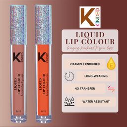 KINDED Set of 2 Vitamin E Liquid Lipstick 6ml Each - Rust Crust 05 & Sangria Orange 08 image 2