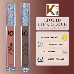 KINDED Set of 2 Vitamin E Matte Liquid Lip Colour 6 ml each - Rust Crust & Choco Brown image 5