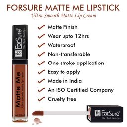 ForSure Set of 3 Matte Me Ultra Smooth Lip Cream 5 ml Each - Rich Pink,Rust Brown,Ruby Red image 2