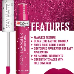 ForSure Set of 2 Stay Matte Non Transfer 12 Hours Stay Liquid Lipstick - 2.5ml Each image 2