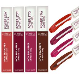 FORFOR Set of 4 Power Stay Non-Transfer & Waterproof Liquid Matte Lipstick - 5ml Each-13