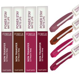 FORFOR Set of 4 Power Stay Non-Transfer & Waterproof Liquid Matte Lipstick - 5 ml each-11