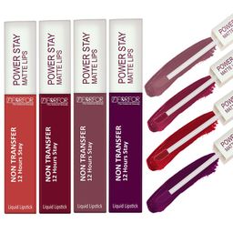 FORFOR Set of 4 Power Stay Non-Transfer & Waterproof Liquid Matte Lipstick - 5 ml each-7