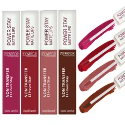 FORFOR Set of 4 Power Stay Non-Transfer & Waterproof Liquid Matte Lipstick - 5ml Each-13
