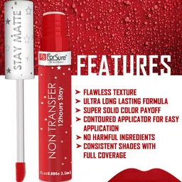 ForSure Set of 2 Stay Matte Non Transfer 12 Hours Stay Liquid Lipstick - 2.5ml Each image 4