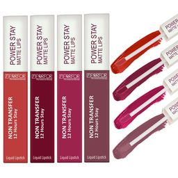 FORFOR Set of 4 Power Stay Non-Transfer & Waterproof Liquid Matte Lipstick - 5 ml each-16