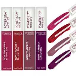 FORFOR Set of 4 Power Stay Non-Transfer & Waterproof Liquid Matte Lipstick - 5ml Each-18