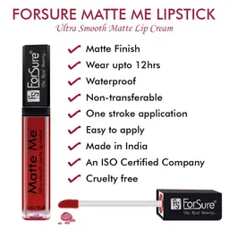 ForSure Set of 3 Matte Me Ultra Smooth Lip Cream 5ml Each-Rust Brown, Ruby Red, Matte Red image 4