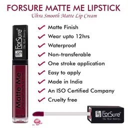 ForSure Set of 3 Matte Me Ultra Smooth Lip Cream 5ml Each-Royal Maroon,Rust Brown,Ruby Red image 3