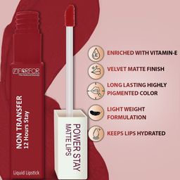 FORFOR Set of 3 Power Stay Non-Transfer & Waterproof Liquid Matte Lipstick - 5 ml each image 5