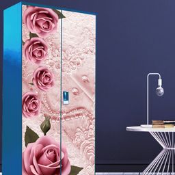 WallDaddy Pink Floral Printed Wardrobe Sticker-image-90