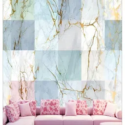 Aura White & Grey Printed Self Adhesive Wall Sticker-image-71