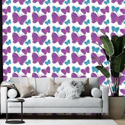 Wallpics White & Purple Abstract Printed Self-Adhesive Wallpaper-4
