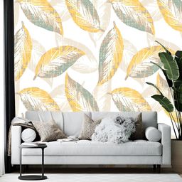 Wallpics White & Yellow Printed Self-Adhesive Wall Sticker-21