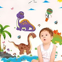 Asian royal Cream & Blue Cartoon Printed Self Adhesive Wall Sticker-image-40