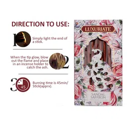 LUXURIATE Red Sandal Saffron Non-Toxic 20 Incense Sticks image 2
