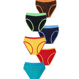 CAREPLUS Girls Pack Of 6 Printed Pure Cotton Basic Briefs-image-97