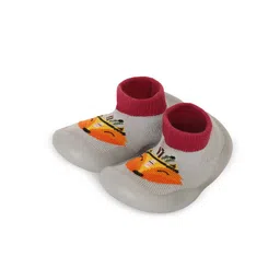 MiArcus Infants Grey Printed Rubber Grip Sole Socks Booties-image-49